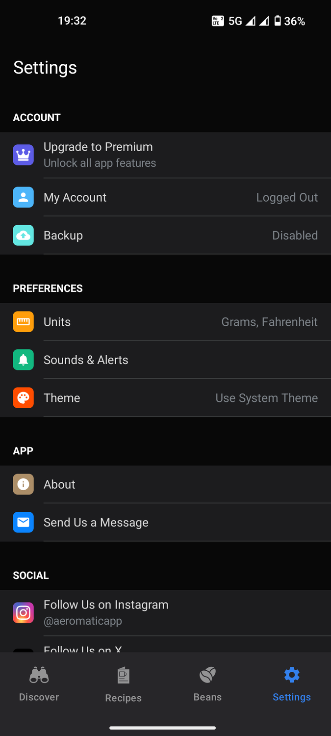 Aeromatic Android app interface (3)