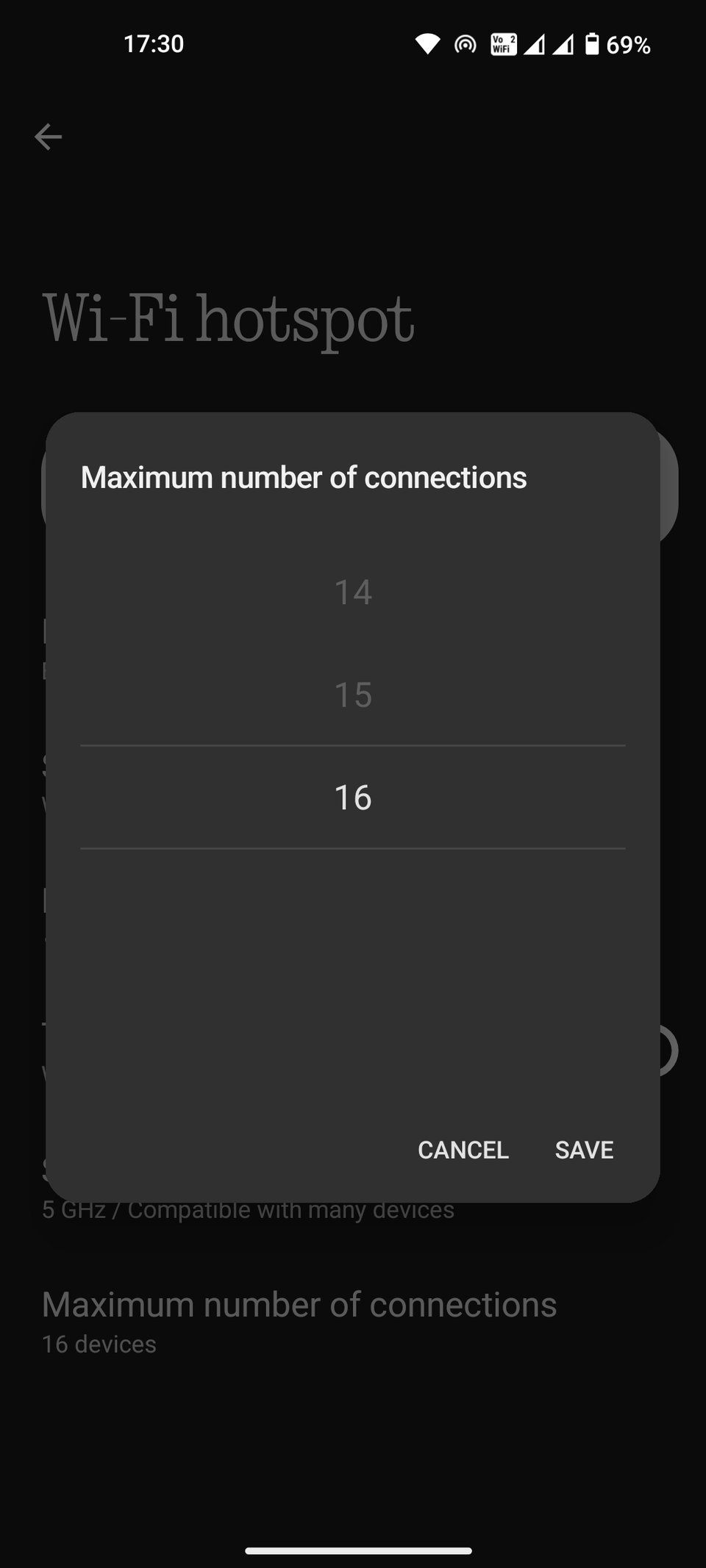 Android hotspot tethering max connections