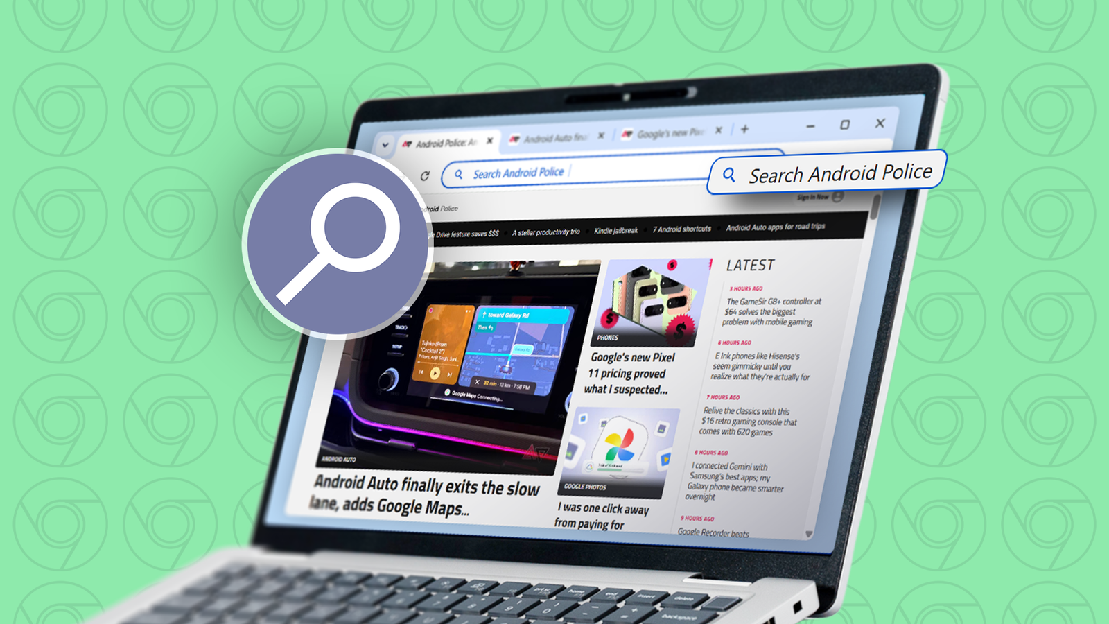 Chrome Site Search shortcut directly from the address bar.
