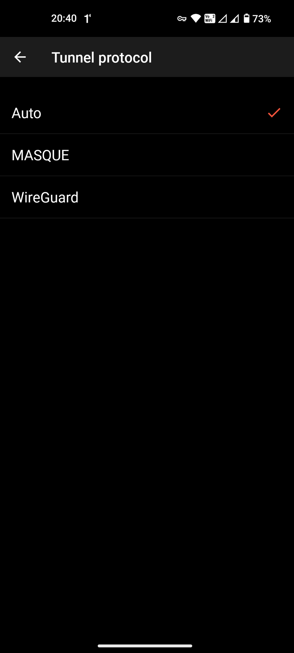 Cloudflare WARP tunnel protocol menu