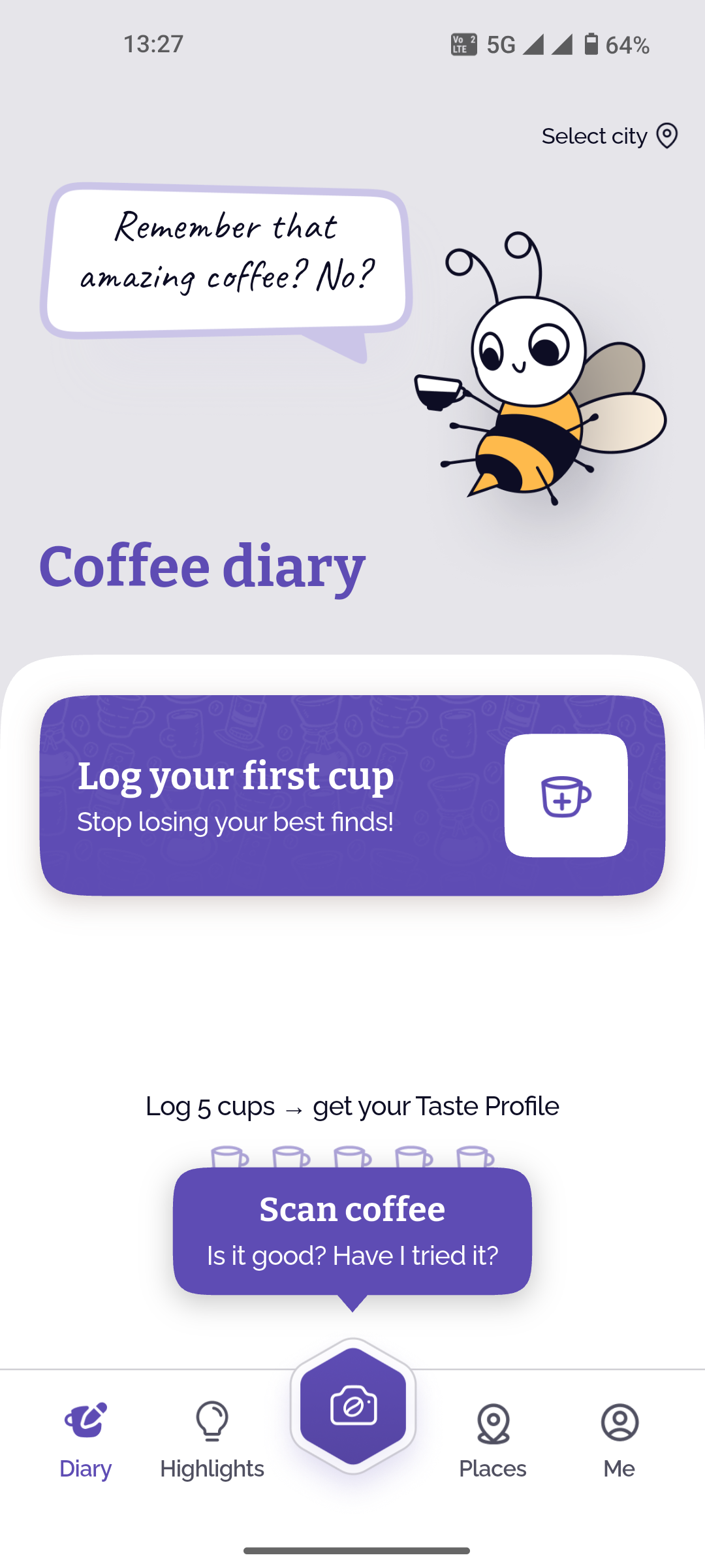 CoffeeBee Android app interface (1)