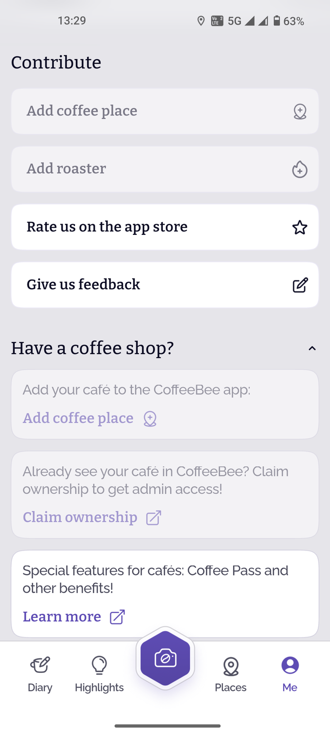 CoffeeBee Android app interface (3)