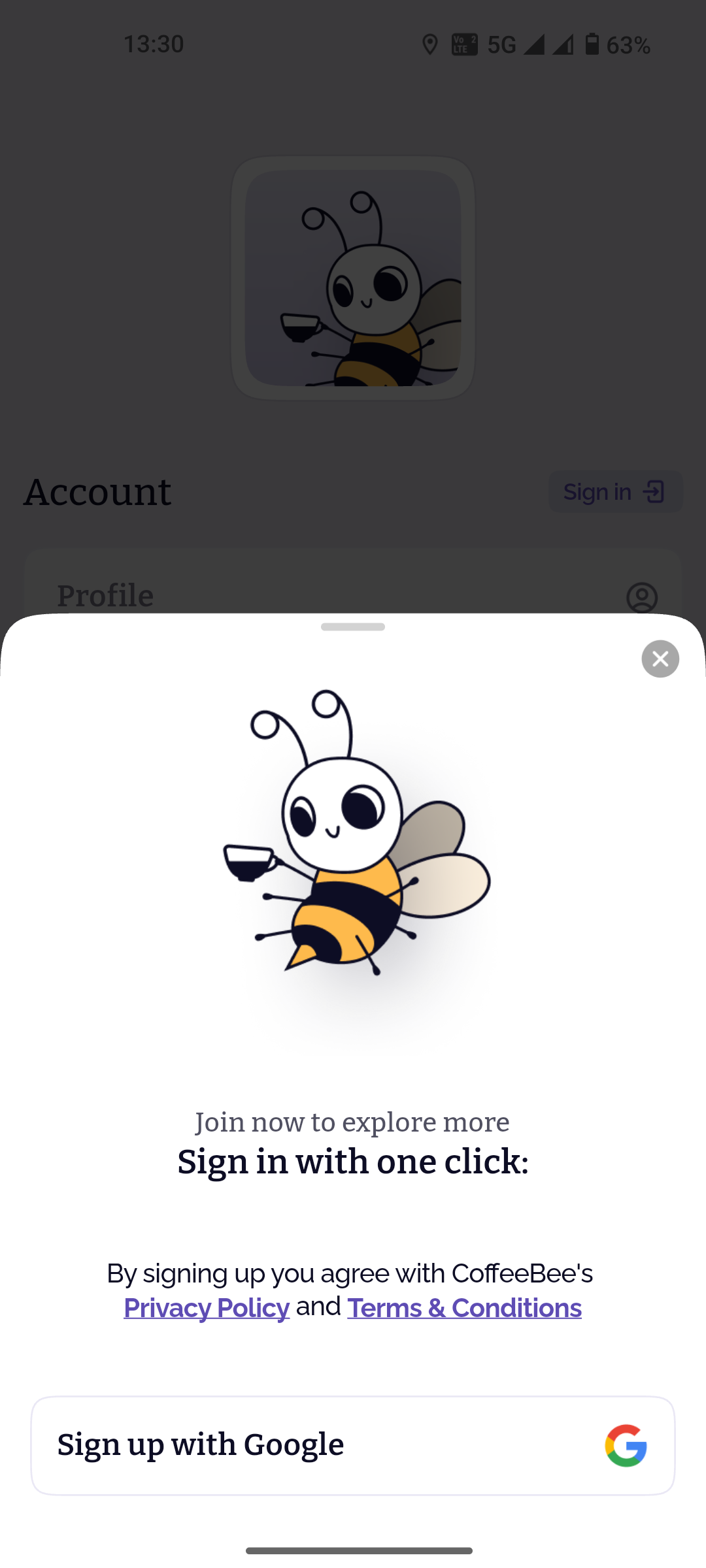 CoffeeBee Android app interface (4)
