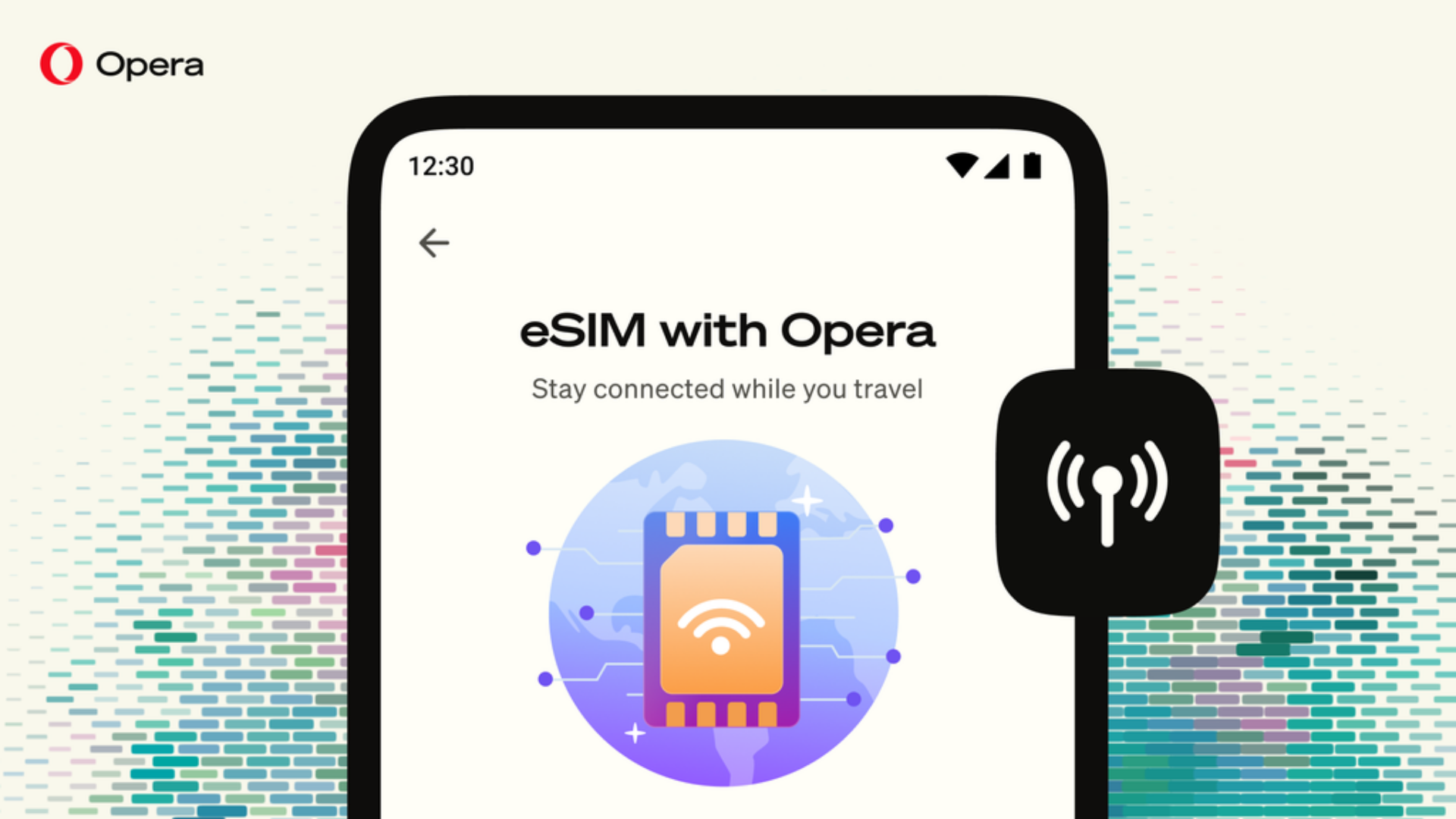 Image showing eSIM integration in the Opera app on Android