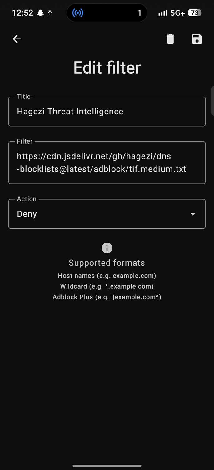 DNSNet: бесплатный блокировщик рекламы для Android с открытым кодом Настройка фильтров в приложении DNSNet