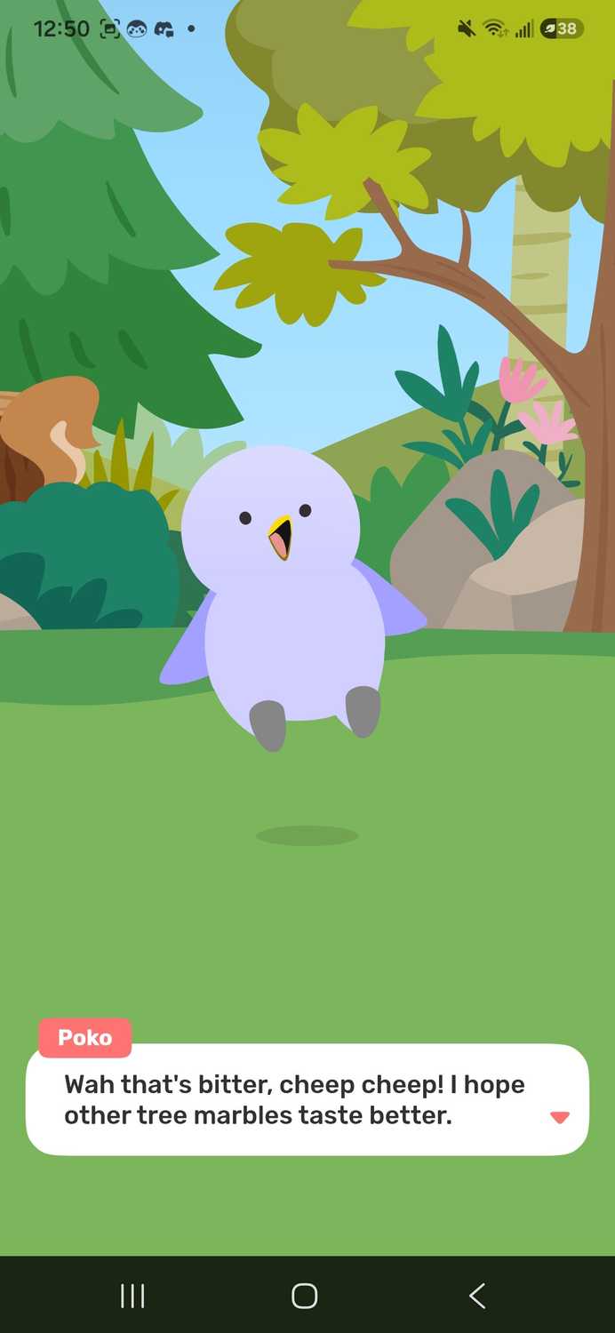 learning that the bird doesn't like the fruit it picked up during an adventure in the Finch Health app