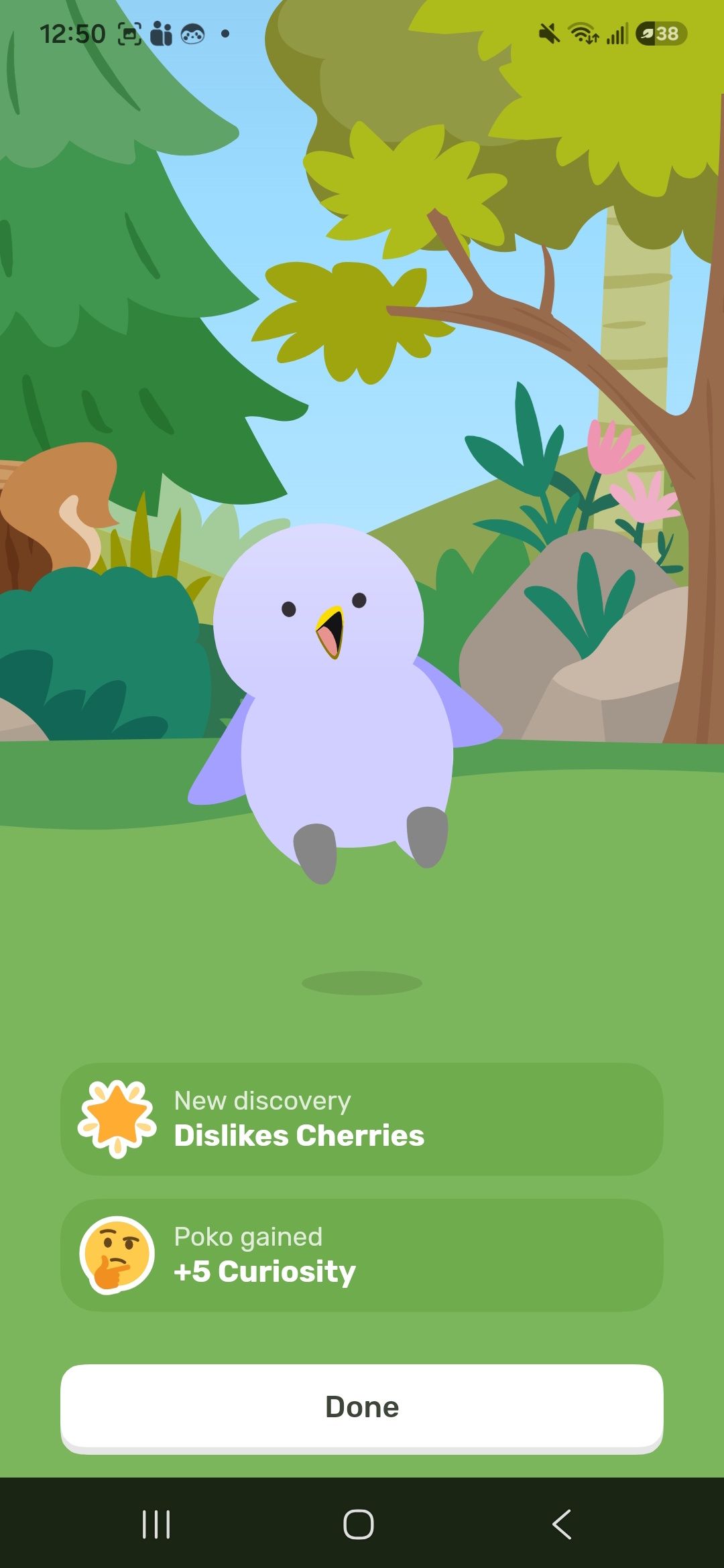 Raising the bird by letting it go on an adventure and it gaining new traits after progressing in the Finch Health app