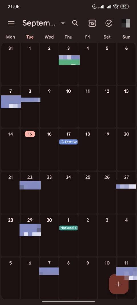 Google Calendar events