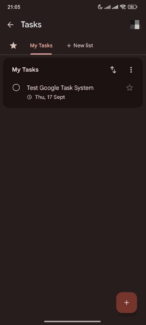 Google Calendar Tasks list