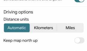 Glanceable directions settings in Google Maps for iOS