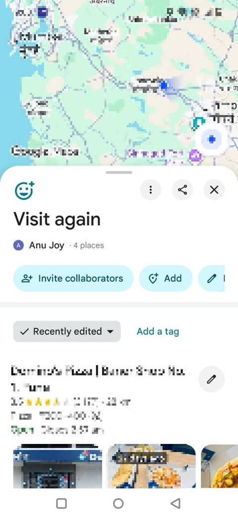Screenshot showing Add a tag option in Google Maps