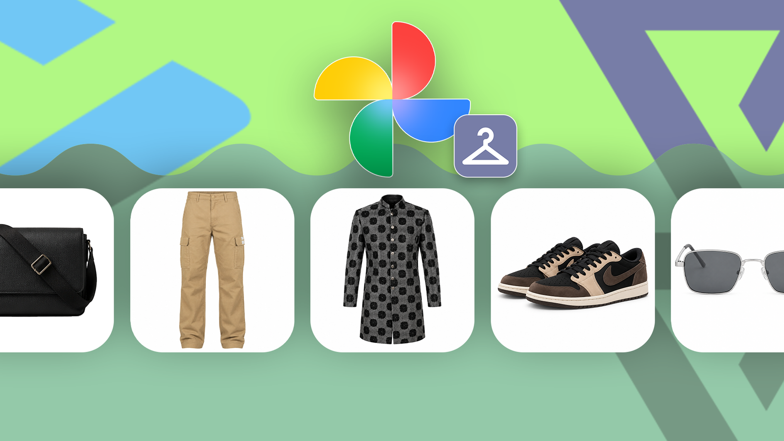 Функция Wardrobe в Google Photos: как ИИ создает виртуальный гардероб из ваших снимков Интерфейс функции Wardrobe с элементами одежды и аксессуаров