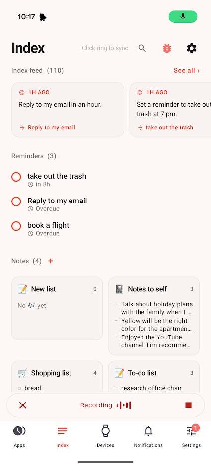 notes in pebble app