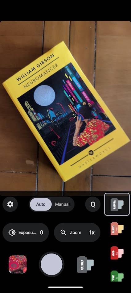 yellow book cover in camera viewfinder