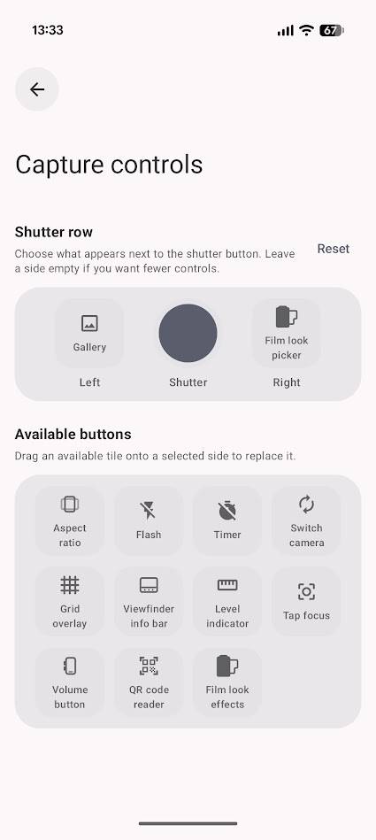 button options for lvma app