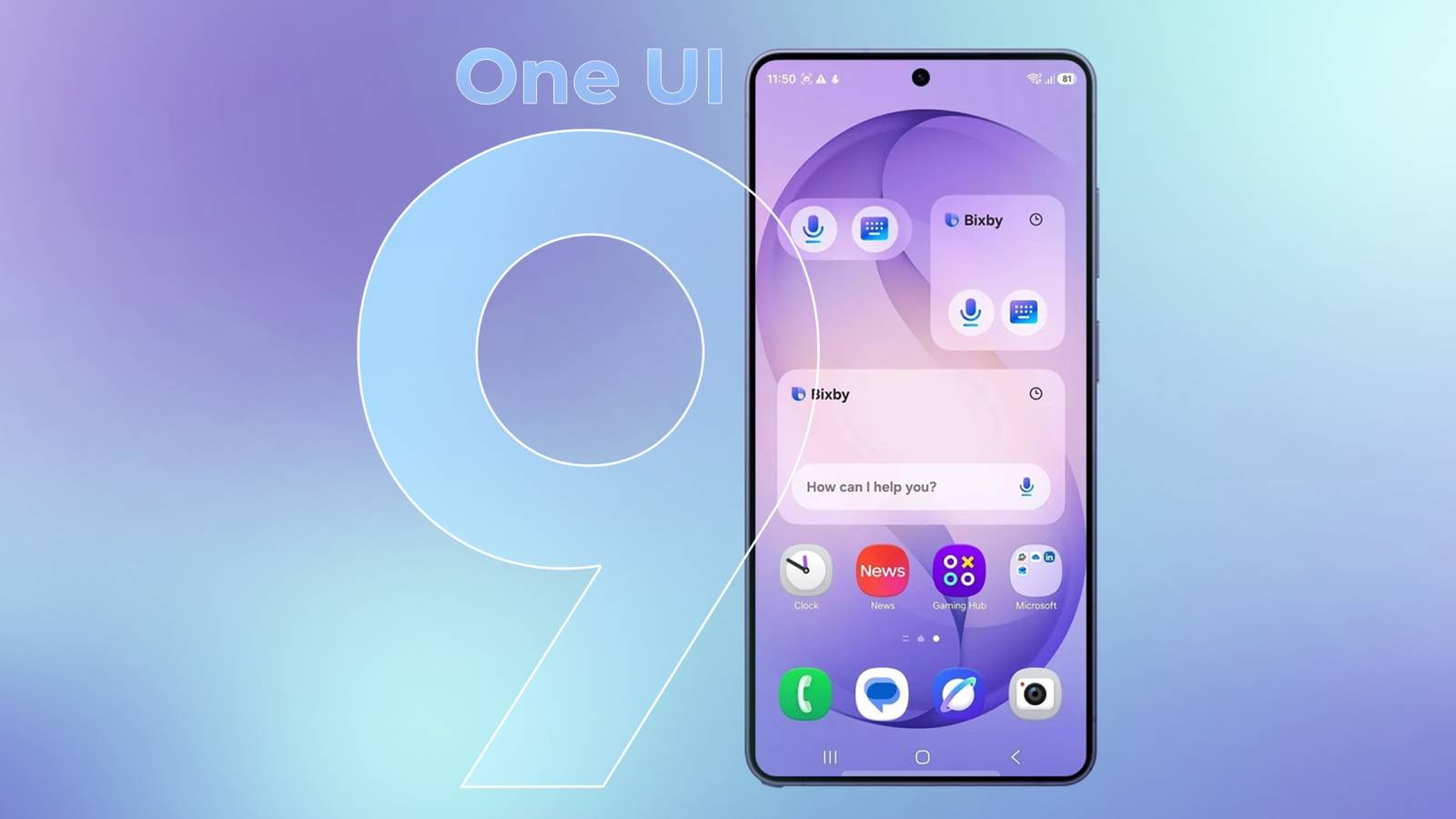 6 полезных функций оболочки One UI 9 для смартфонов Samsung Смартфон Samsung Galaxy с главным экраном оболочки One UI 9