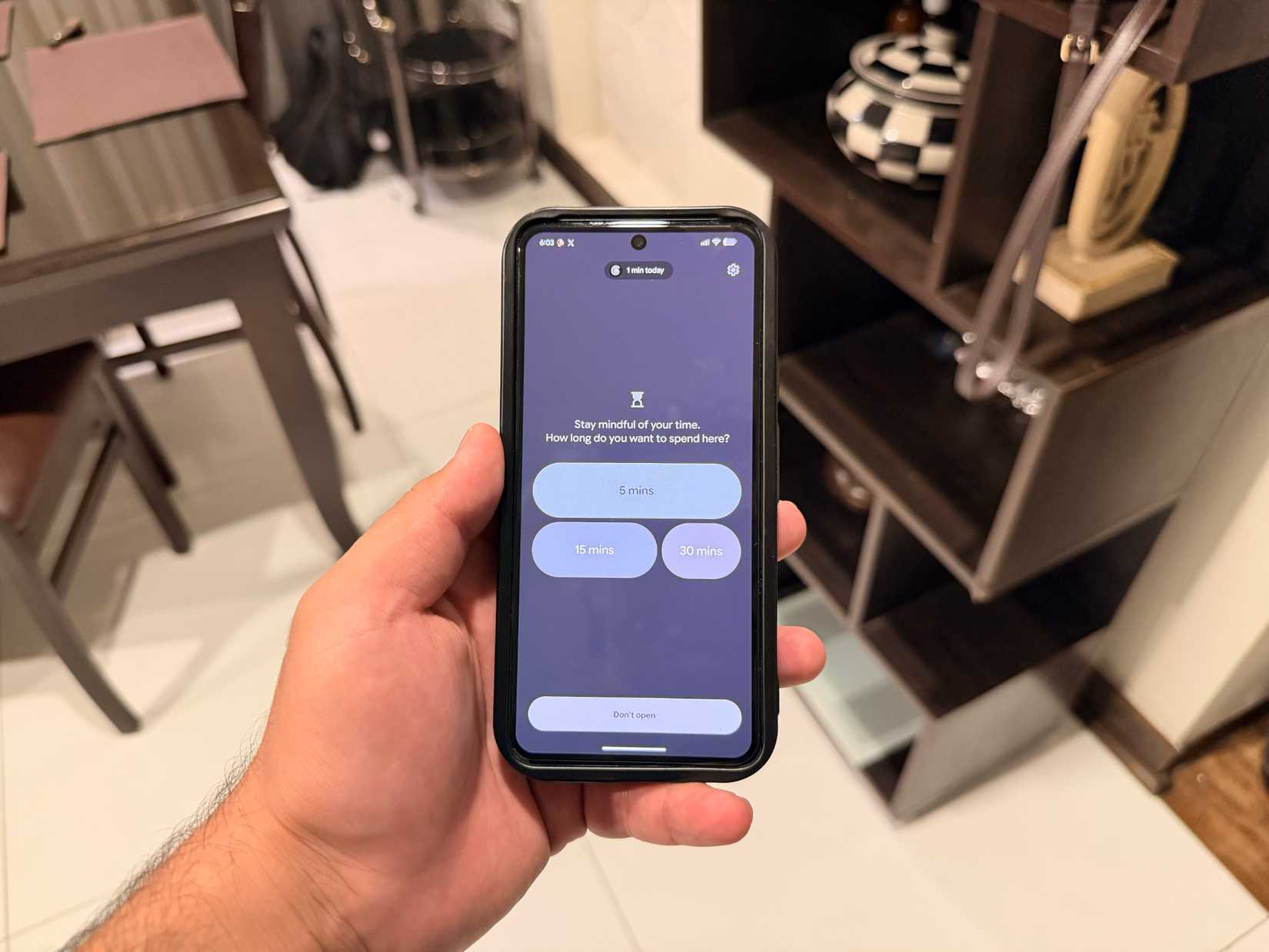 Strumento Pause Point Digital Wellbeing in esecuzione su Pixel 8