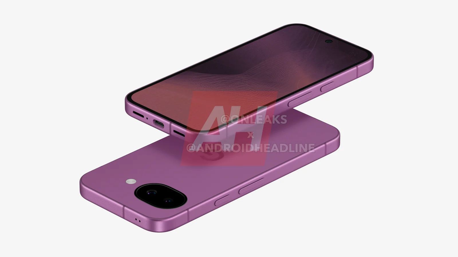 Leaked render of the Google Pixel 11a in purple color
