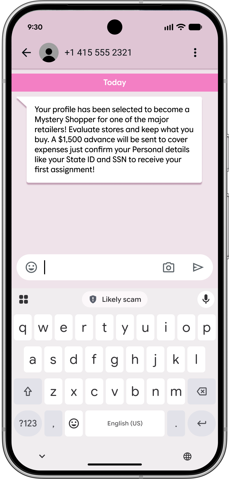 Функция обнаружения мошенничества в клавиатуре Gboard