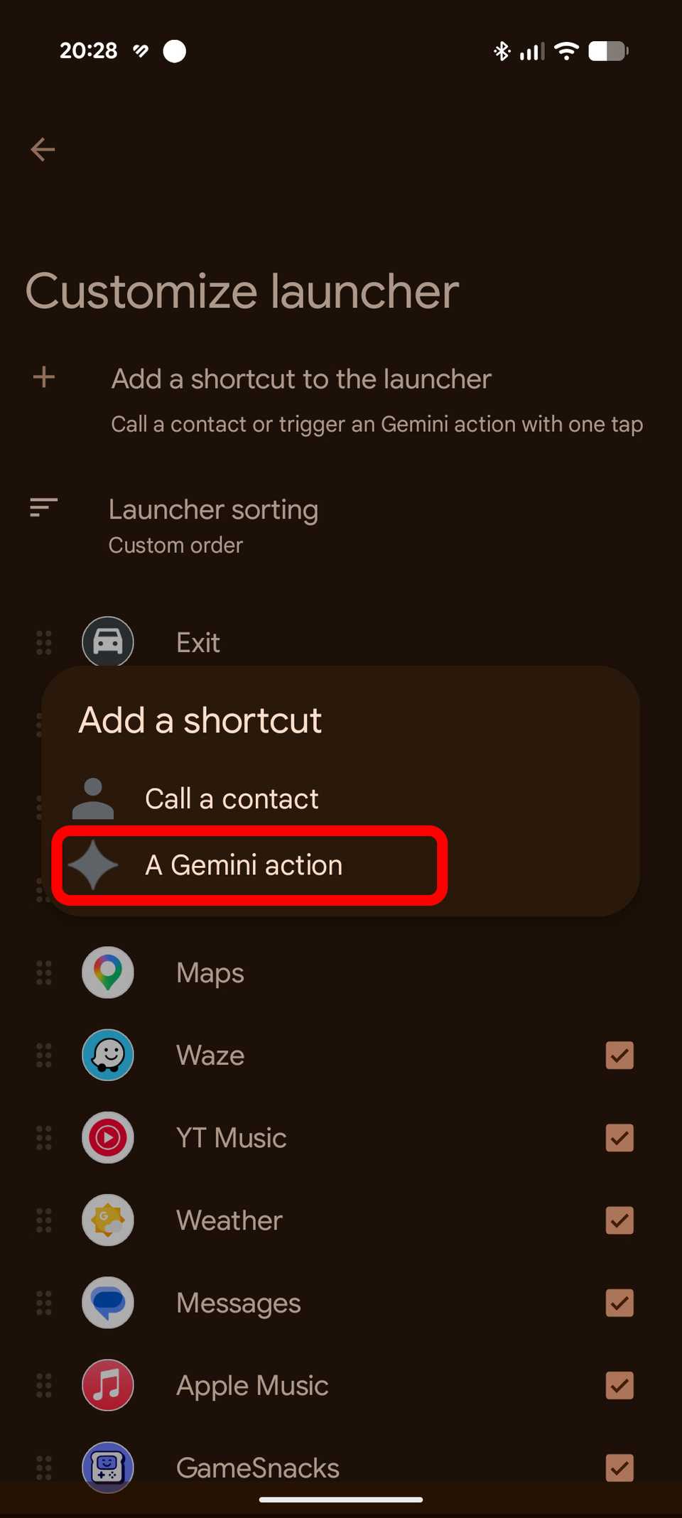 Android Auto crea l'azione Gemini