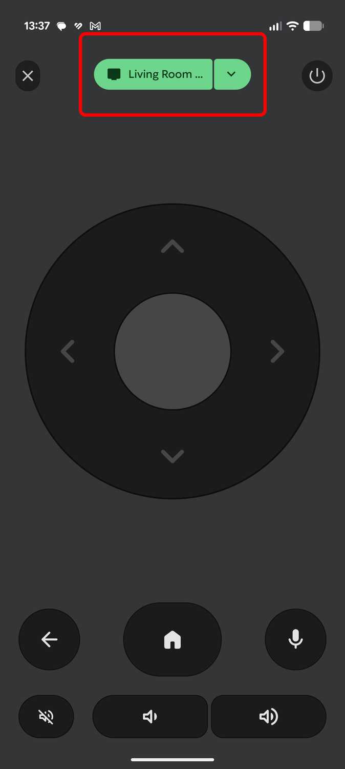 Select which Google TV device to connect