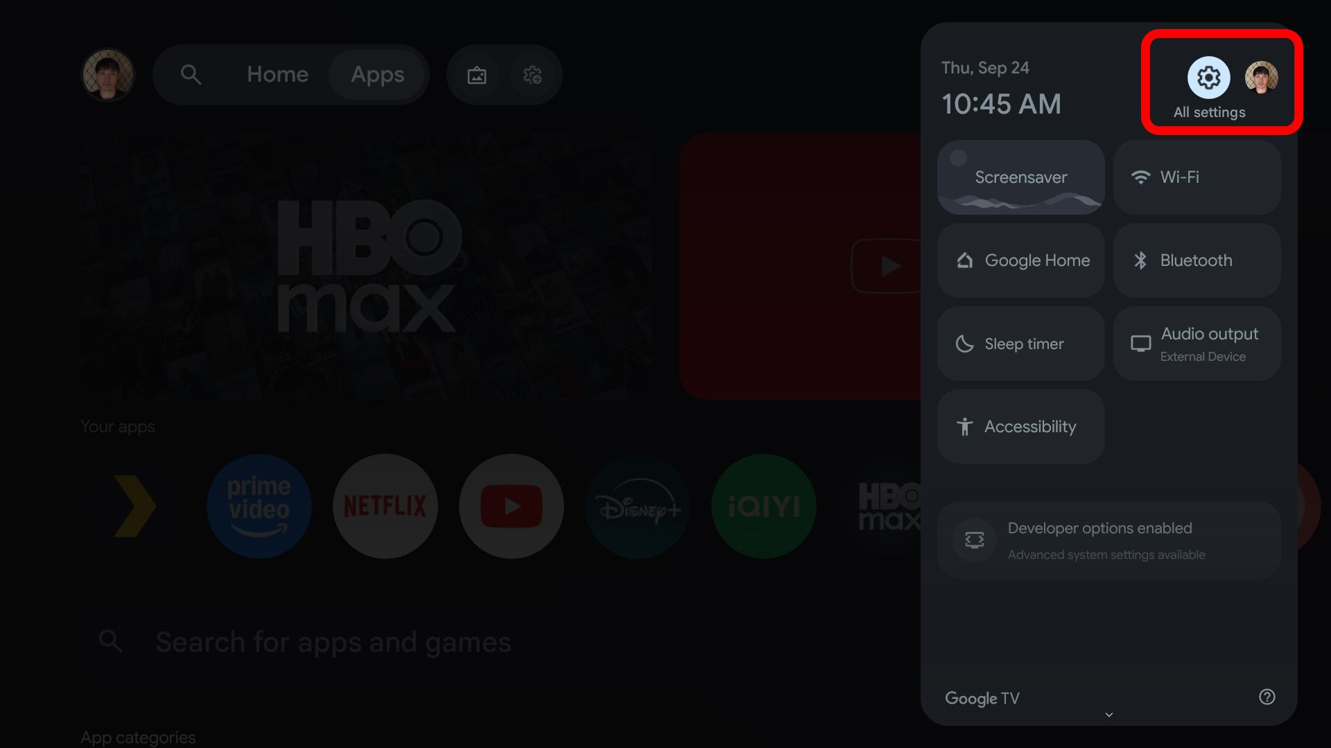 Google TV All Settings