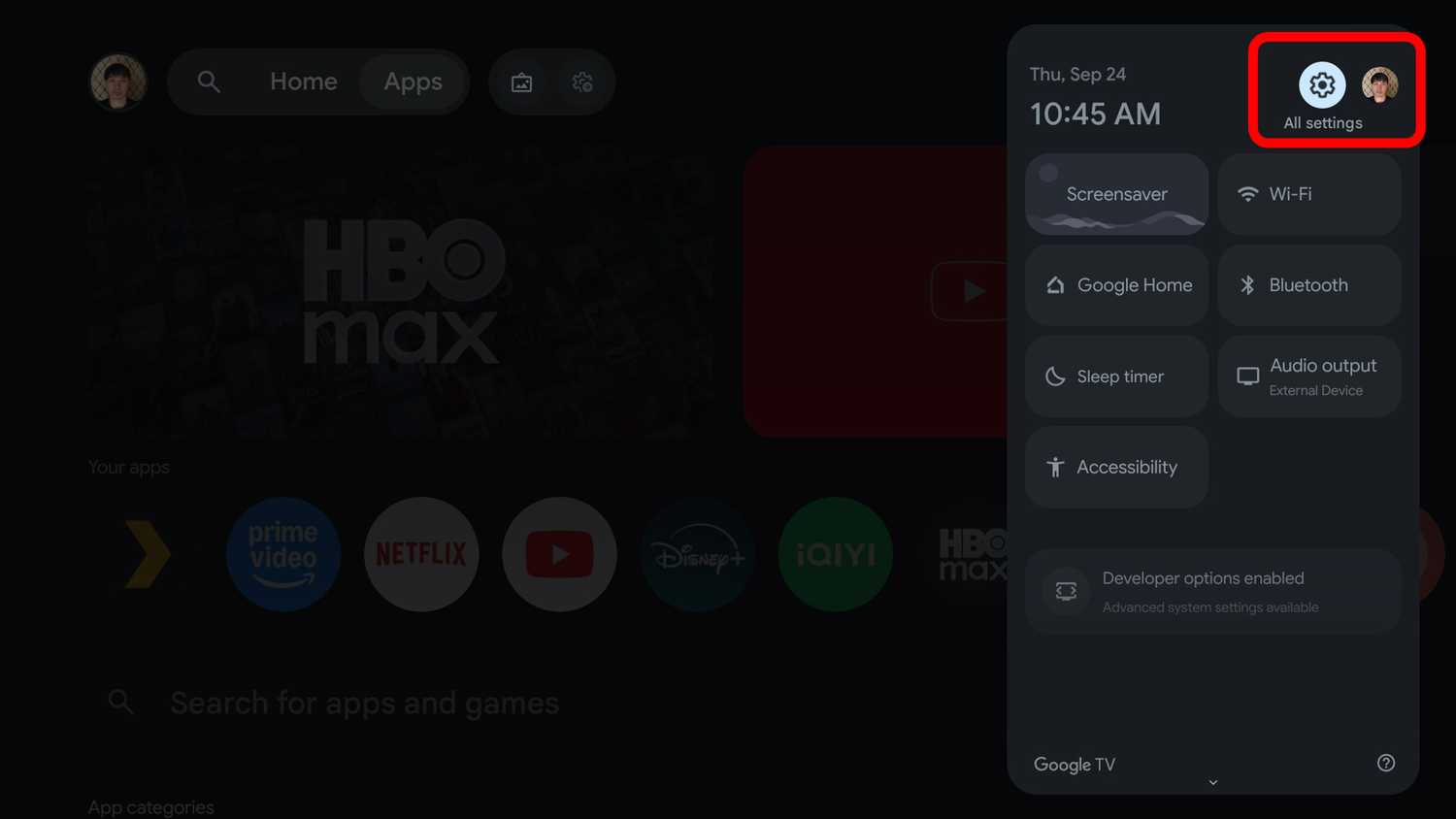 Google TV All Settings