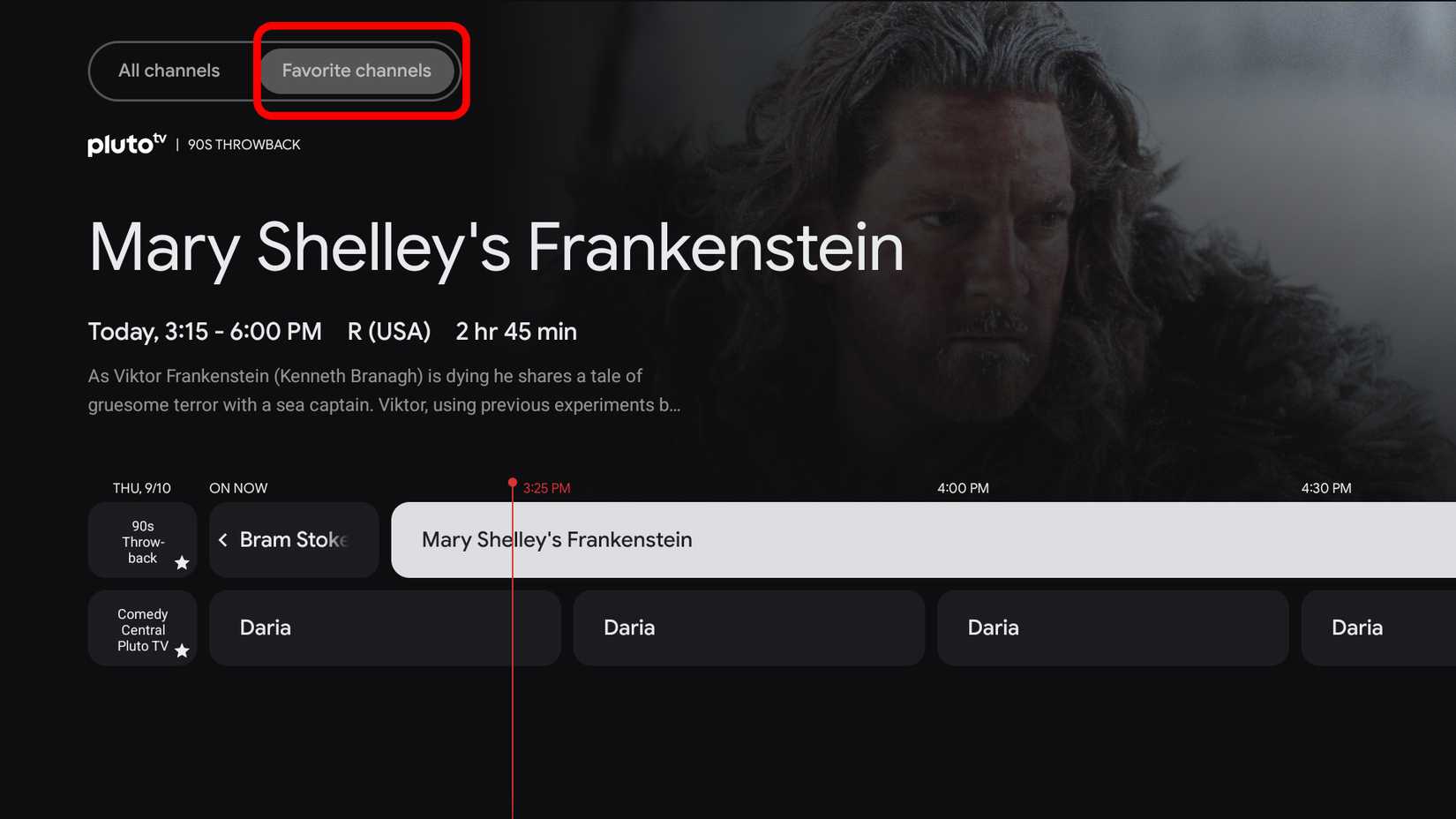 Google TV streamer Live TV favorite channels