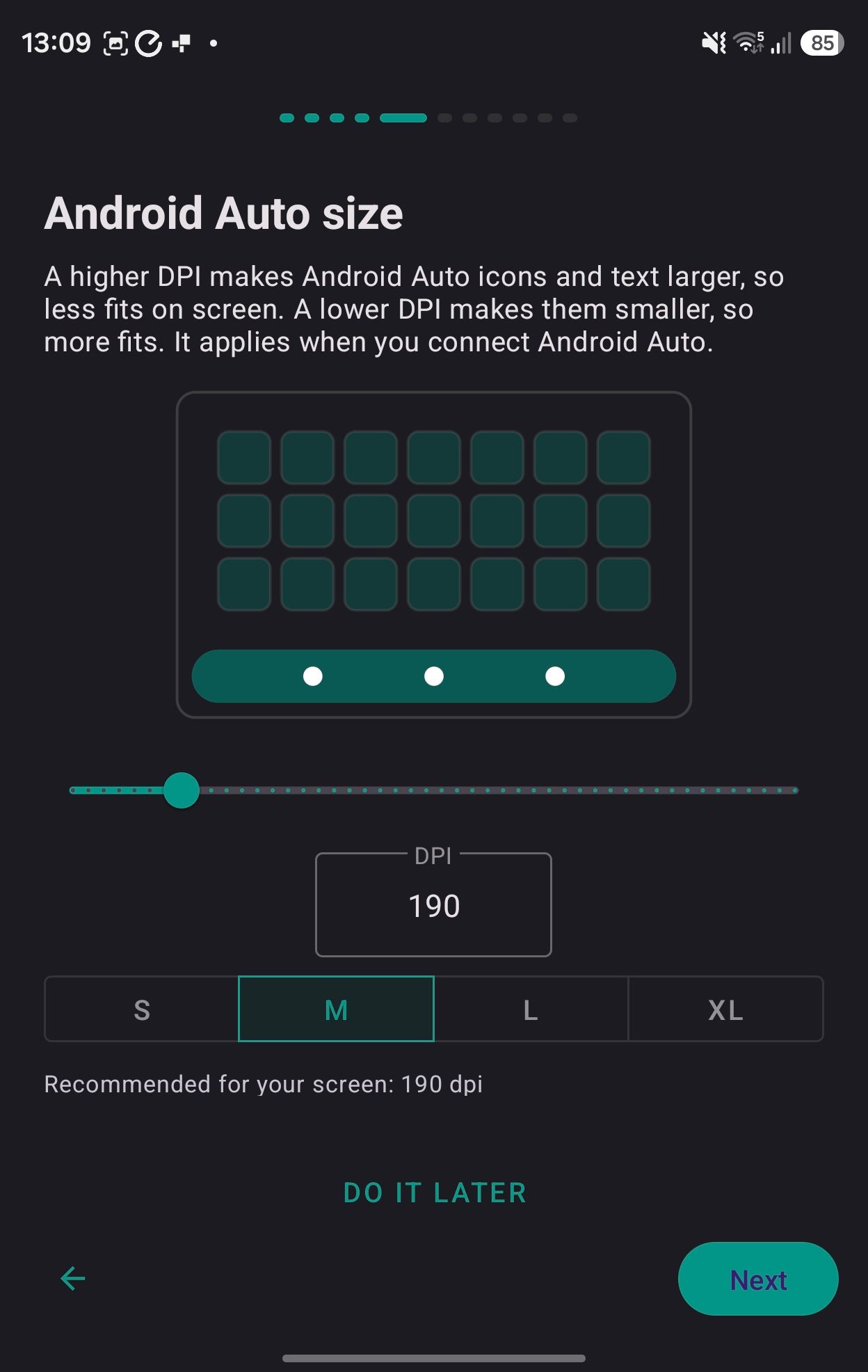 Setting the DPI in Open Headunit.