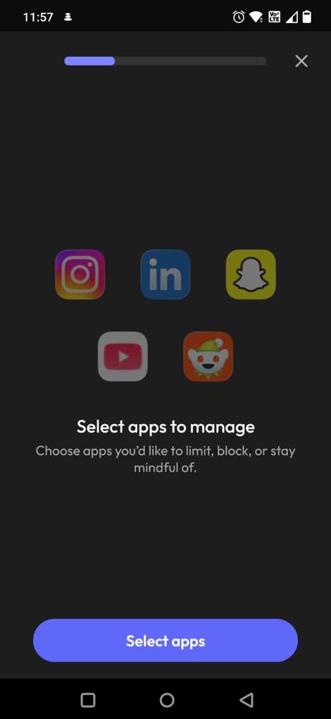 Screenshot showing the ScreenZen home screen