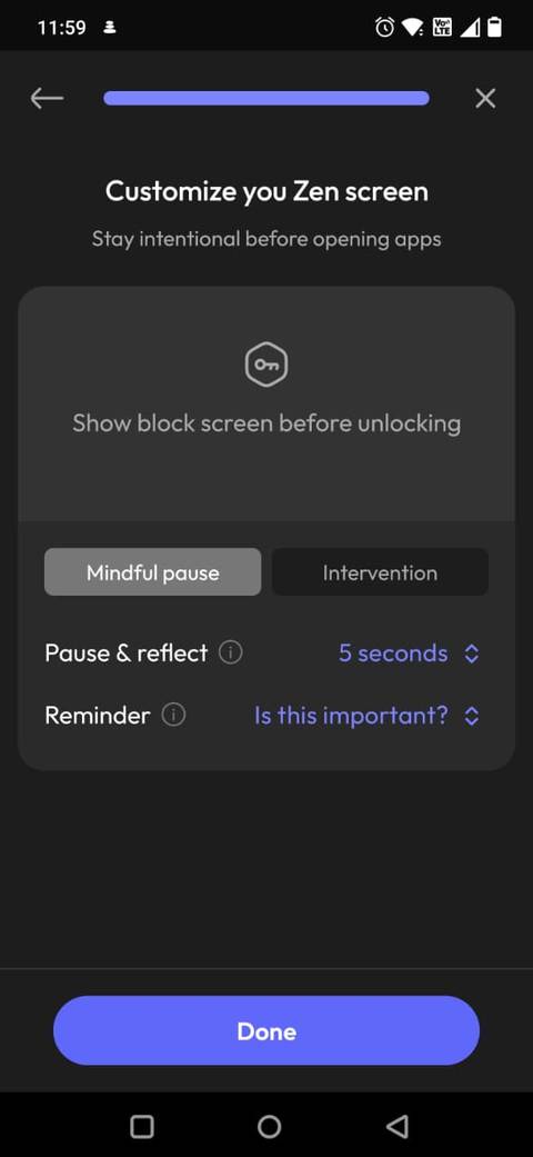 Screenshot showing how to customize the screen on ScreenZen