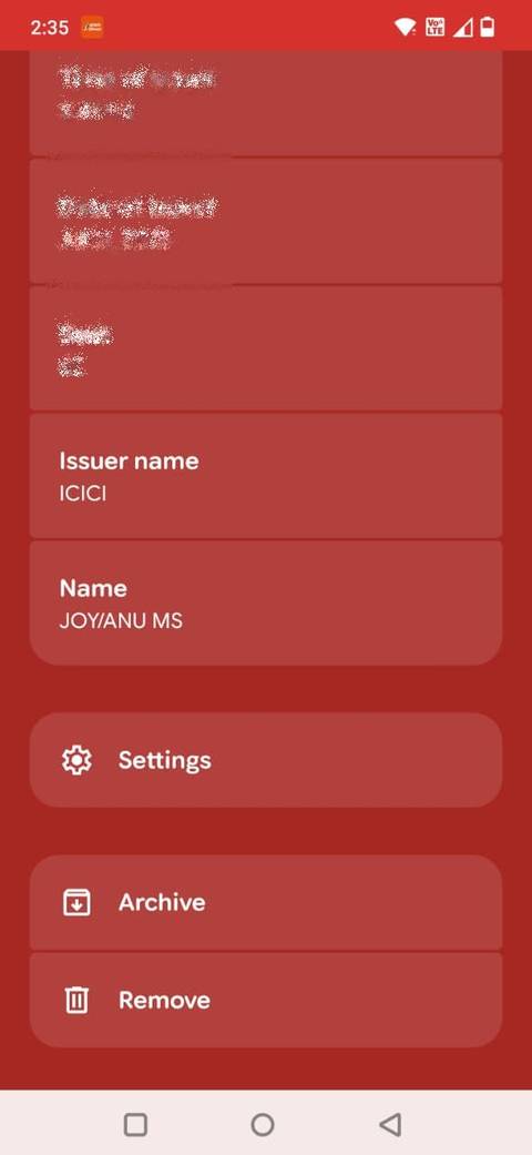 Screenshot showing the Settings option for a pass in Google Wallet