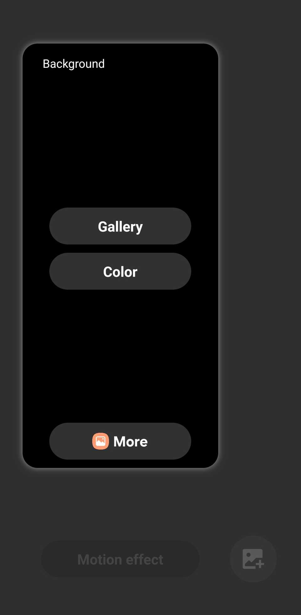 Wonderland wallpaper creation screen showing 'Gallery' and 'Color' options.