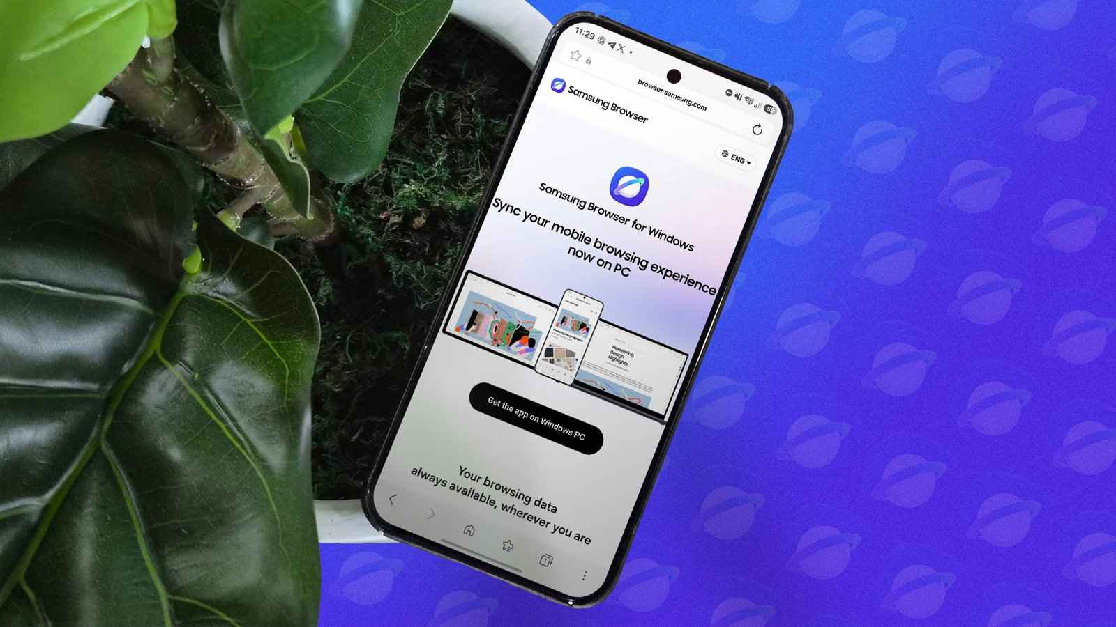 A Google Pixel running Samsung Browser.
