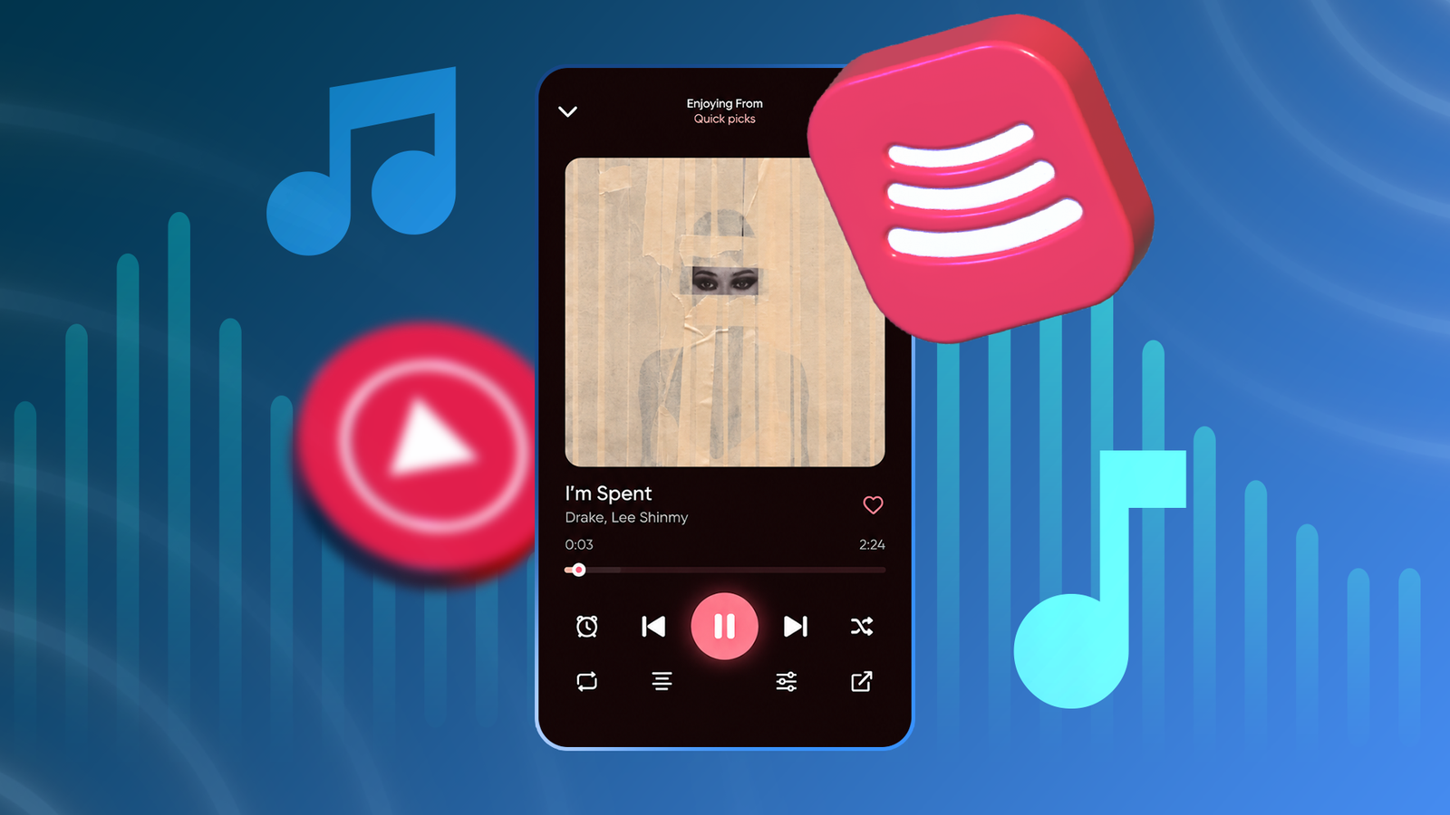 BitChord music player playing a song