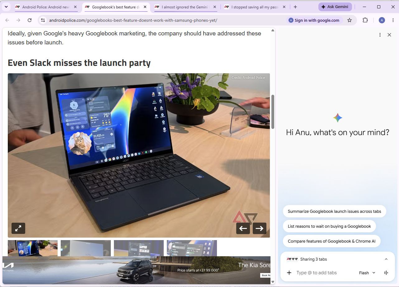 Screenshot showing mutliple tabs highlighted in Chrome