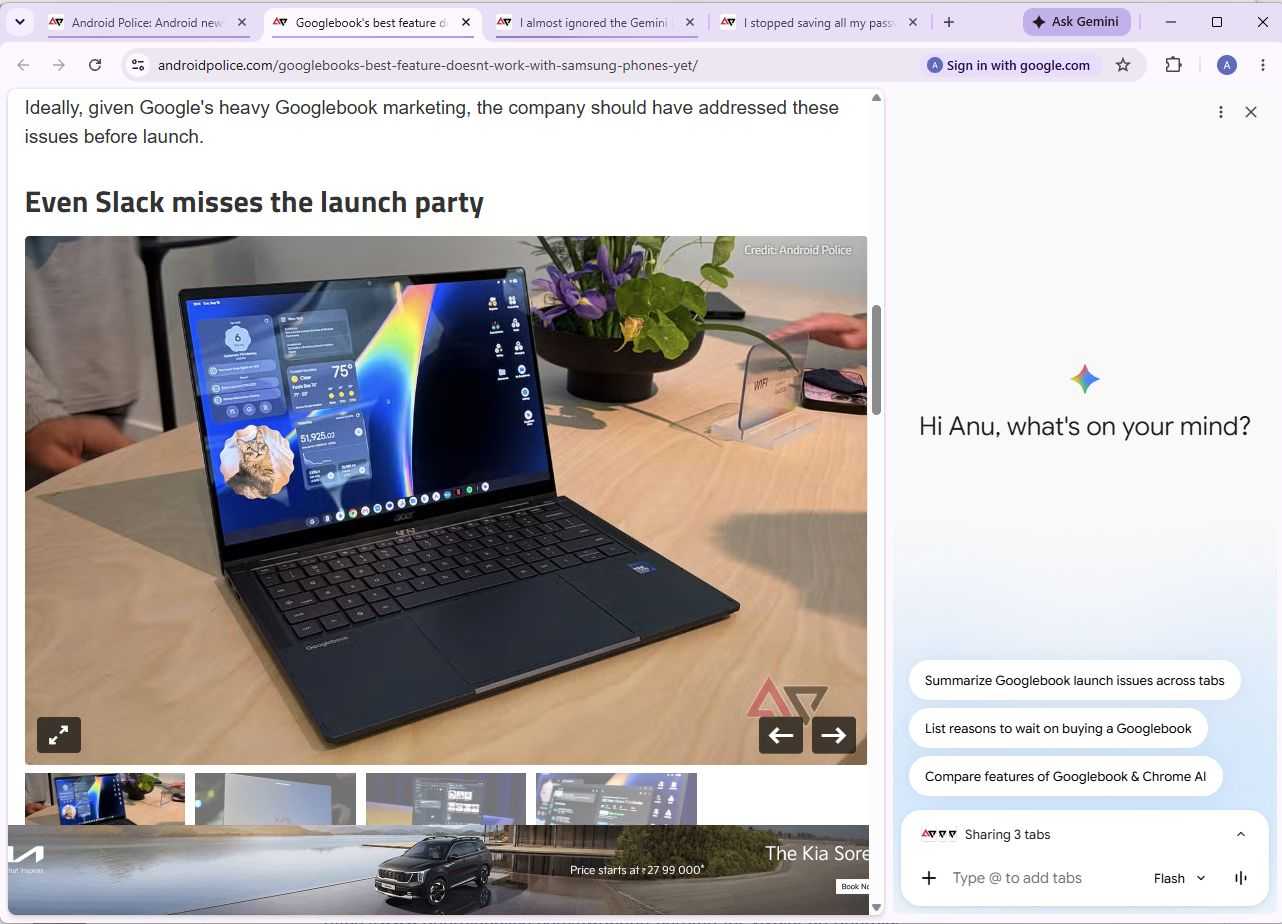 Screenshot showing mutliple tabs highlighted in Chrome