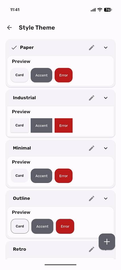 chrono app style theme settings in material you style