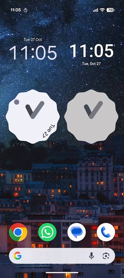 pixel clock and chrono widgets