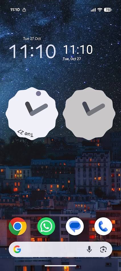 pixel clock and chrono widgets