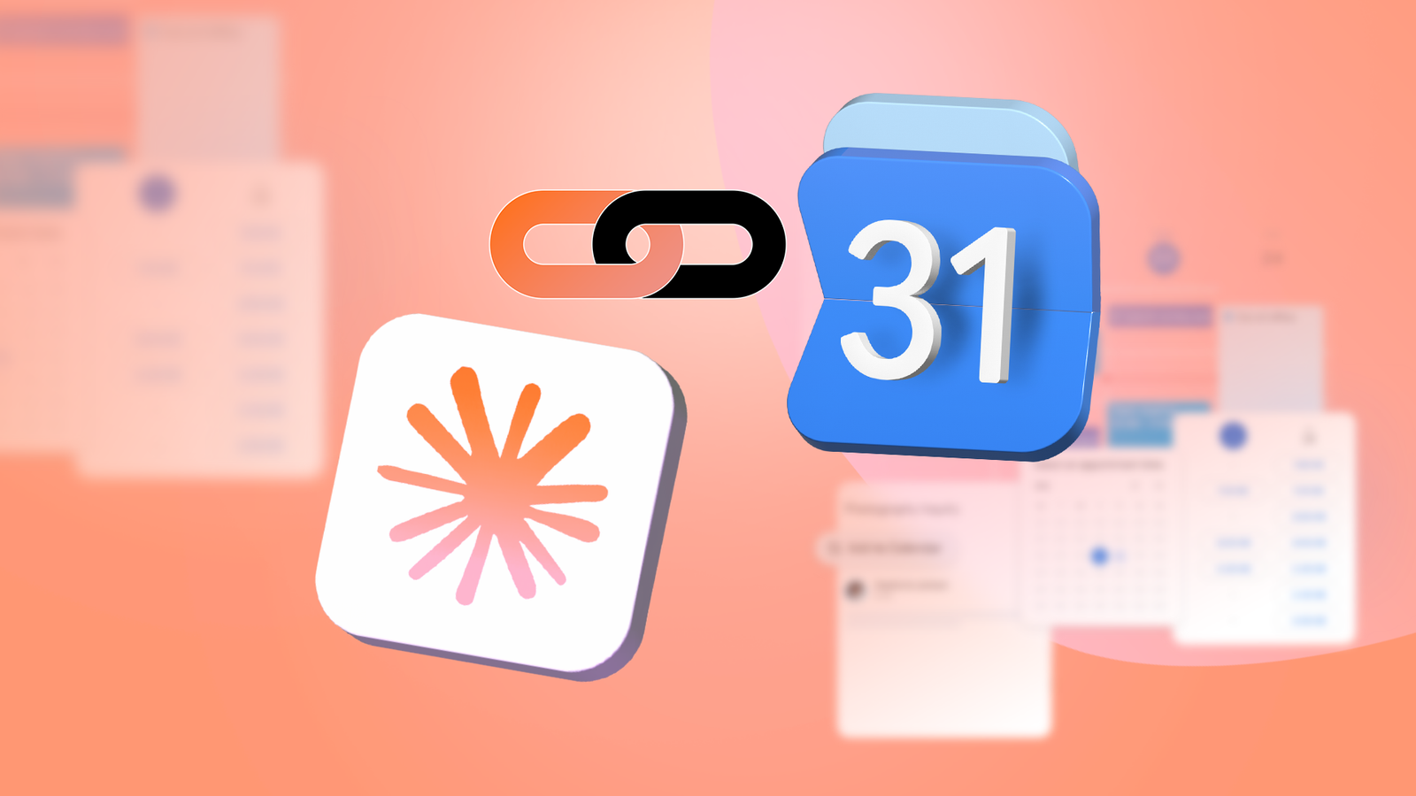 Claude AI and Google Calendar logos connected by a chain link icon.