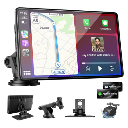 9" CarPlay Screen for Car, Wireless Apple CarPlay & Android Auto