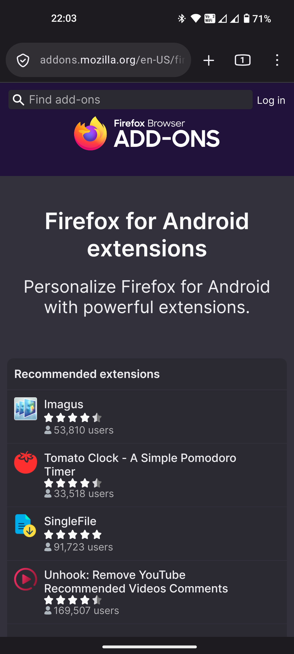 Firefox extensions menu (1)
