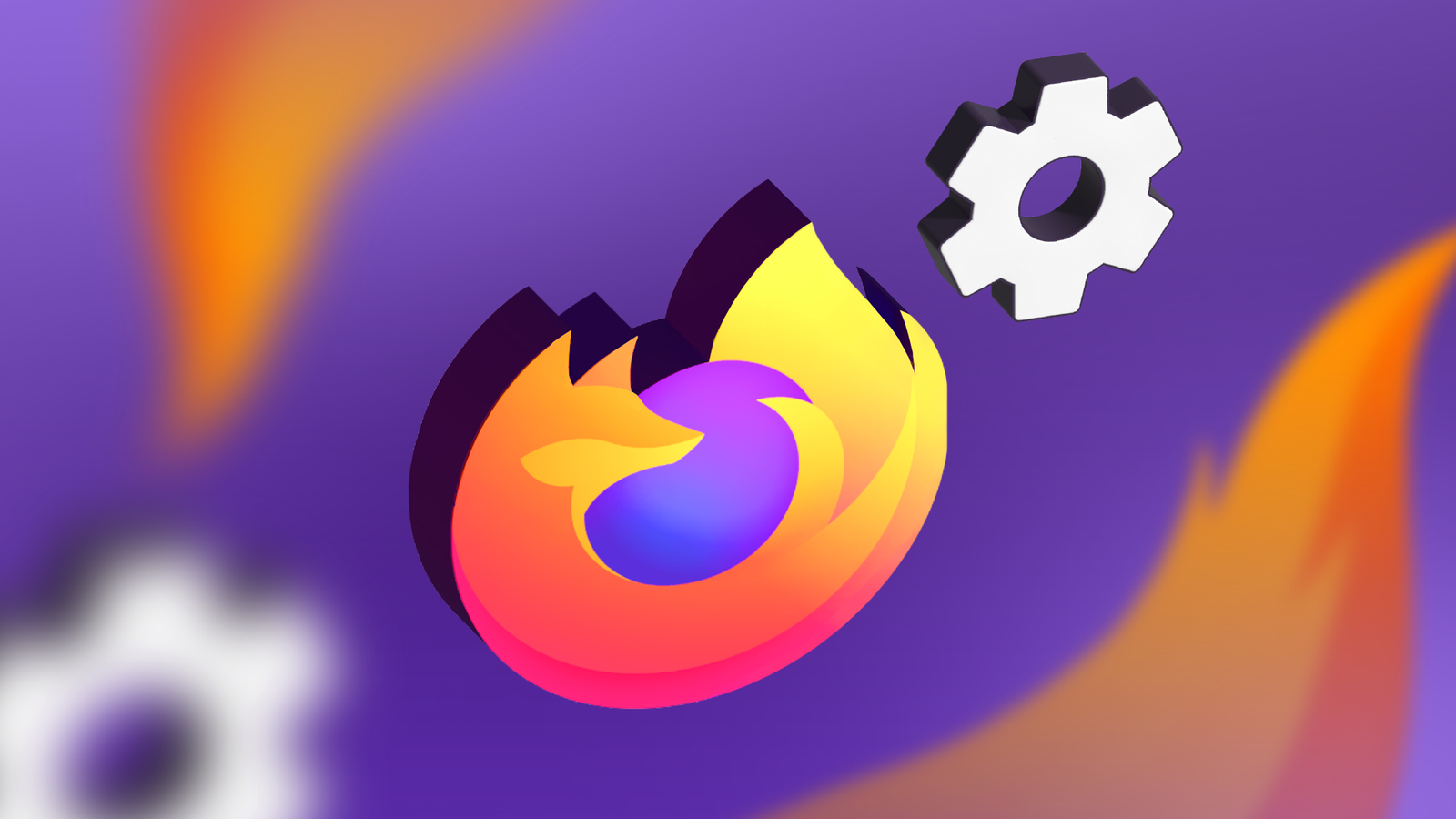 Firefox logo with a settings gear icon.