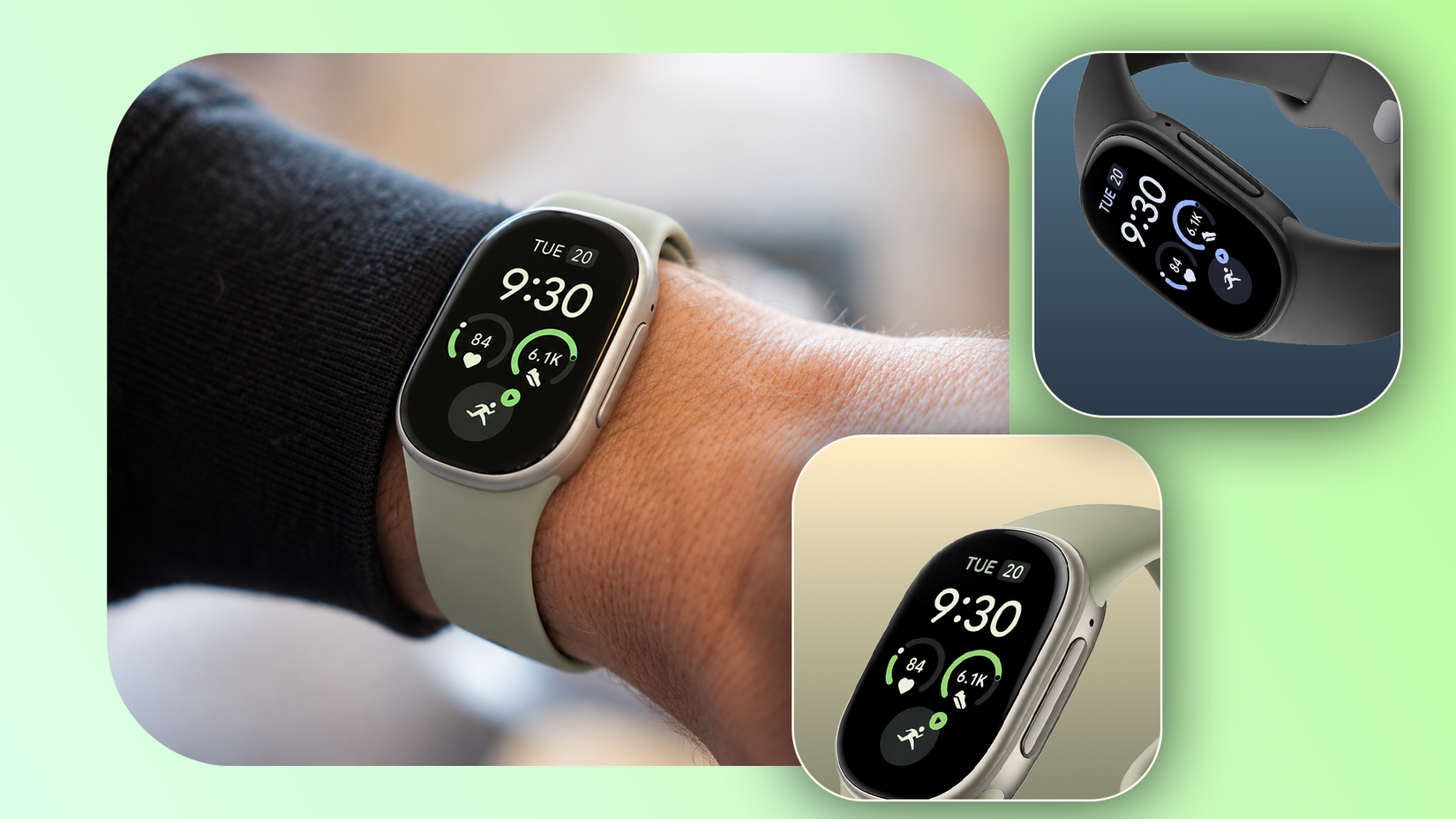 Fitbit Edge on a wrist.