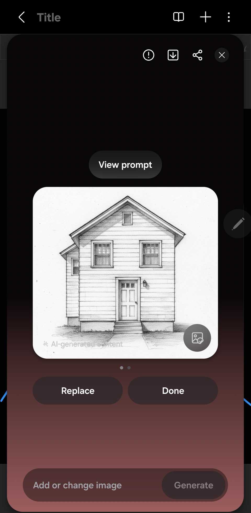 Samsung Notes showing the Galaxy AI Drawing assist tool.