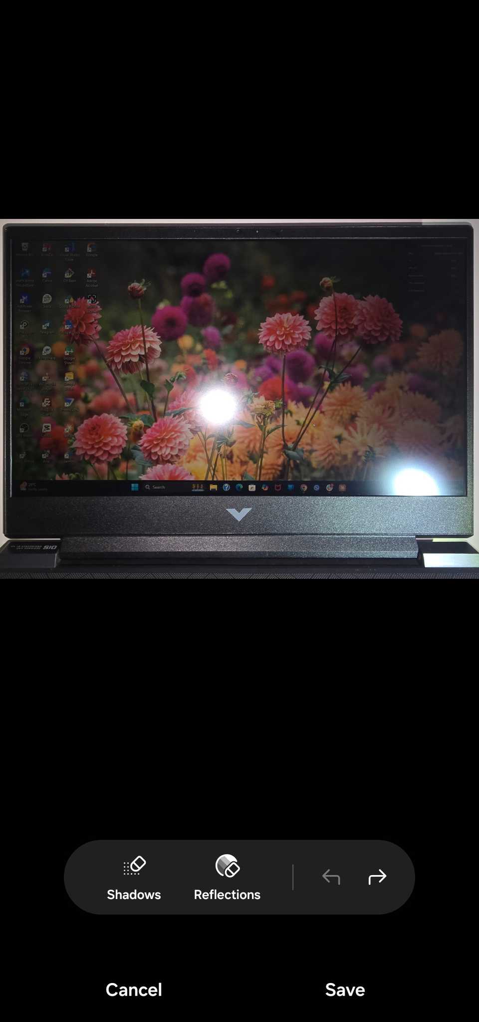 Samsung Gallery showing the Edit suggestions tool.