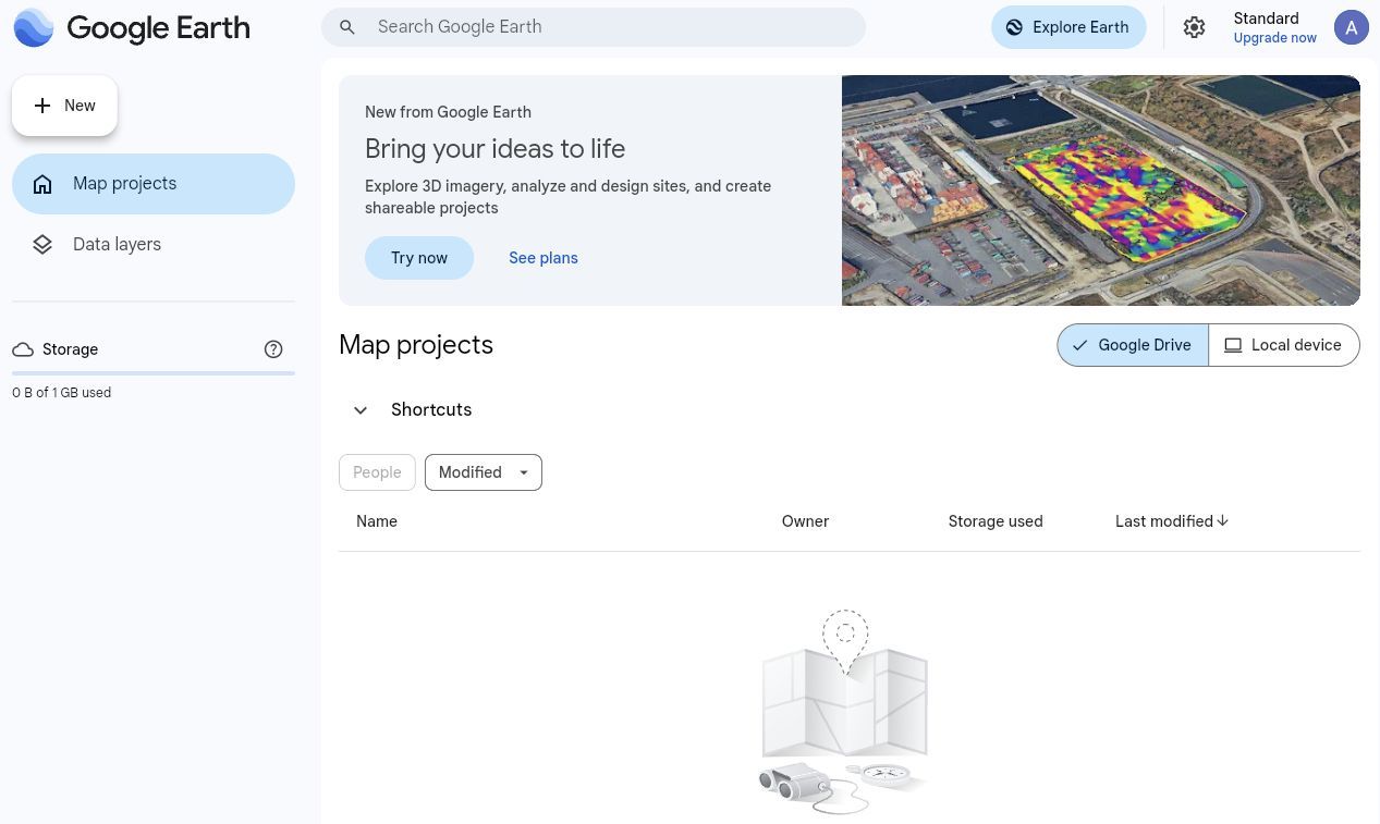 Screenshot showing the Explore option in Google Earth Flight simulator