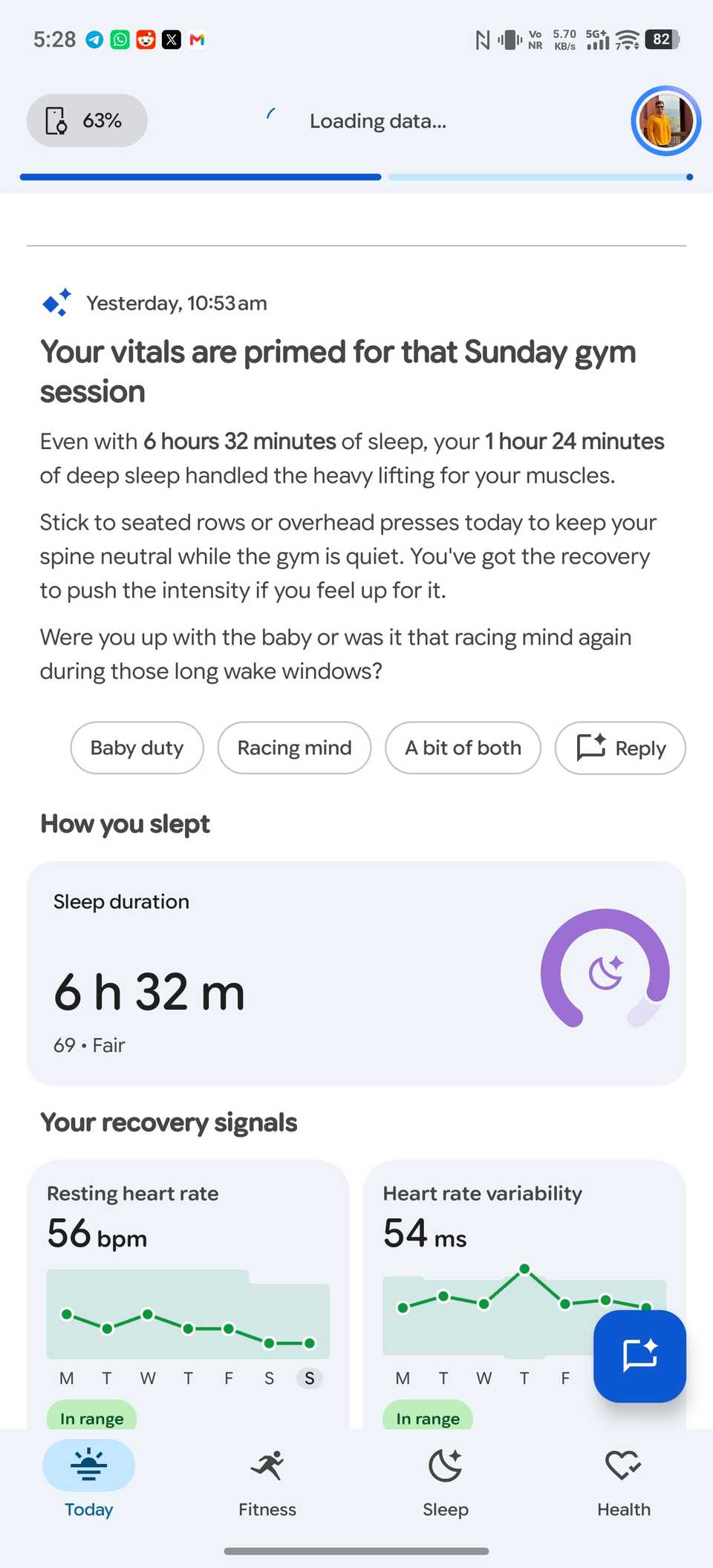 Sleep analysis in Google Health