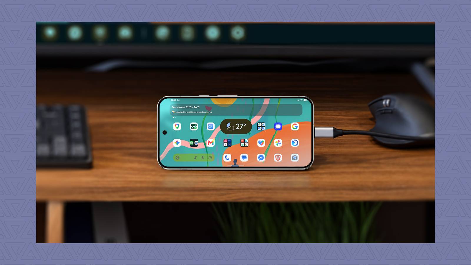 Google Pixel 9 Pro XL and Logitech keyboard and mouse